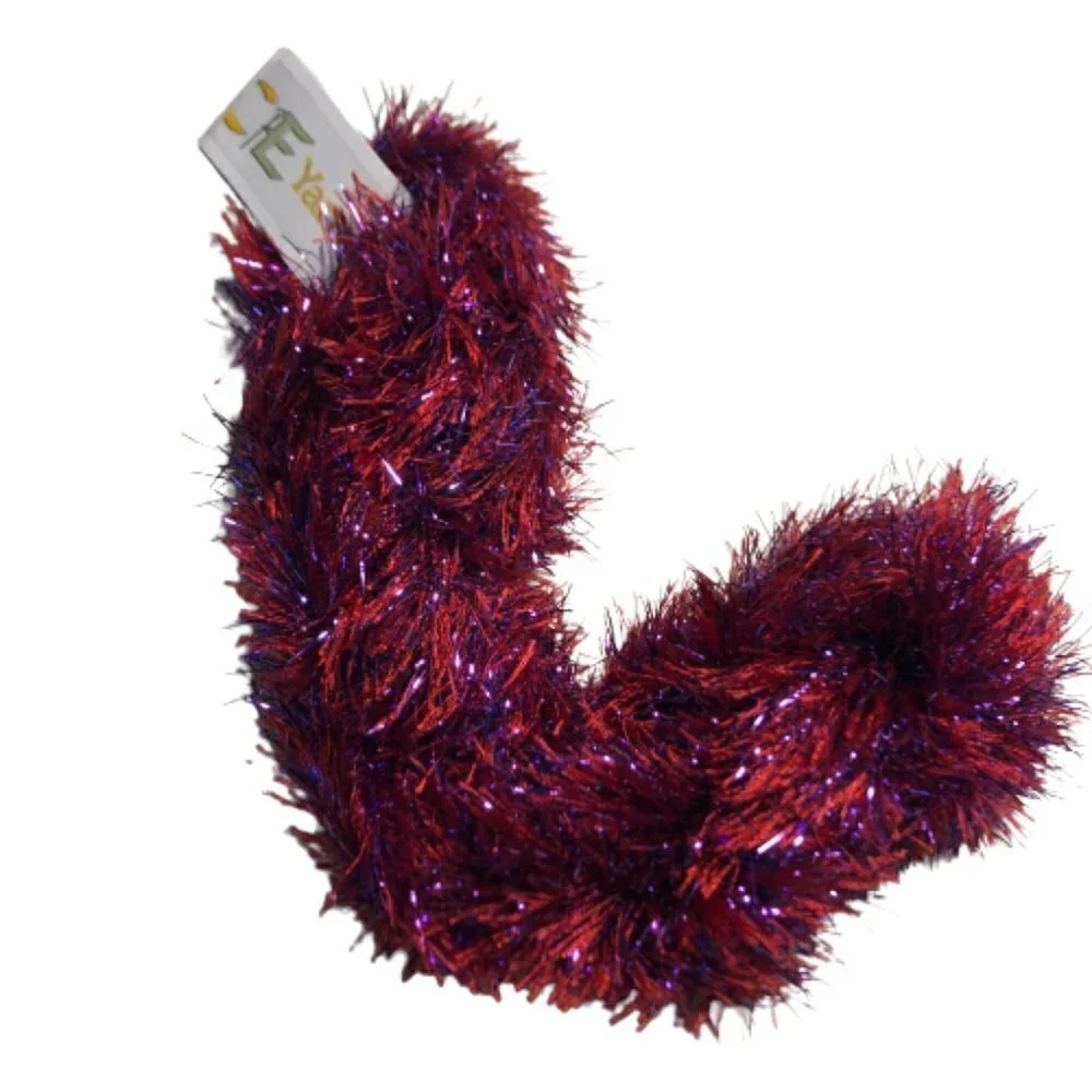 Sparkly Yarn Hank Hot Pink and Purple 137 yards #1801